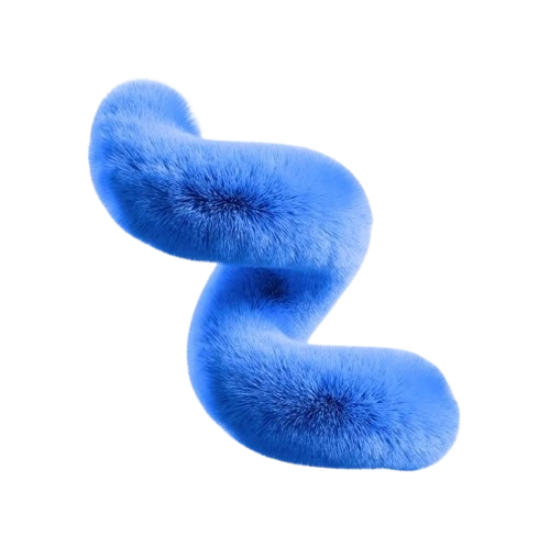 3D fuzzy blue letter Z on black background of a performance marketer in dubai